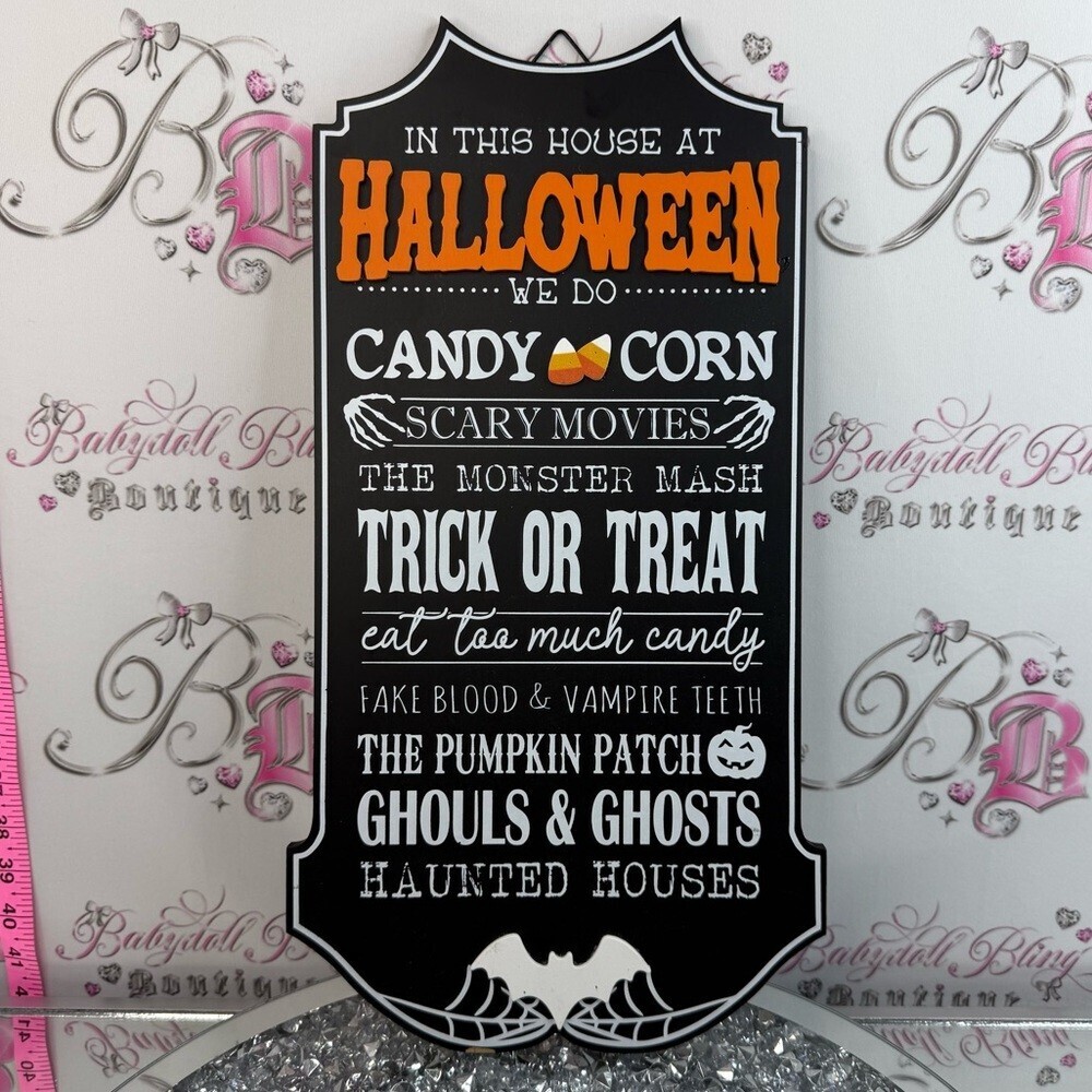 Halloween wall decor sign candy corn movies Style Sign Black & Orange sign wall